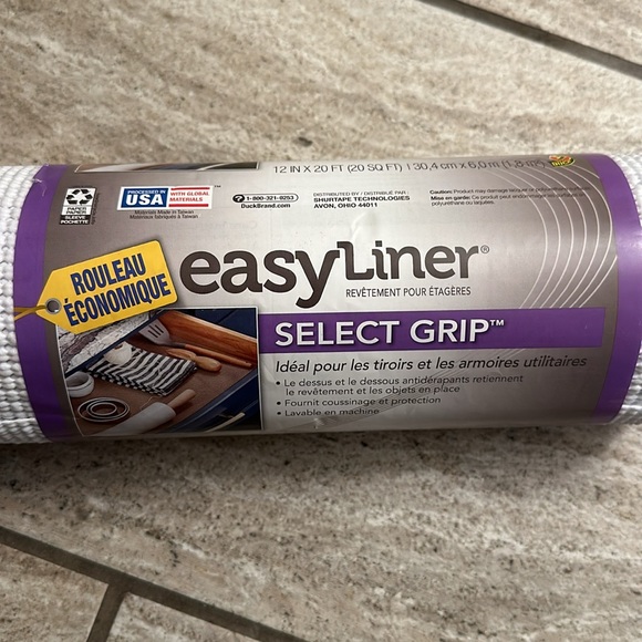 Duck Non-Adhesive Shelf Liner Select Grip EasyLiner, 12-inch x 20 Feet, White - Picture 2 of 3